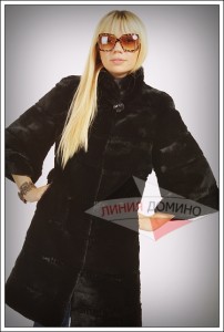 Бобровое пальто с укороченными рукавами. Цена 13600 грн