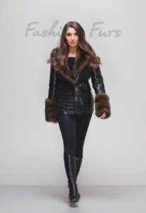 Куртка из кожи крокодила с отделкой из меха соболя.BRASCHI. Art. DC3. Цена 110 000 грн.