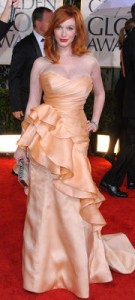 Кристина Хендрикс в персиковом платье