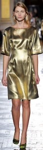 золотистое платье Dries van Noten