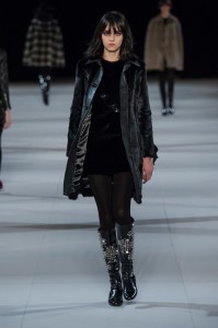 Черная меховая куртка Saint Laurent