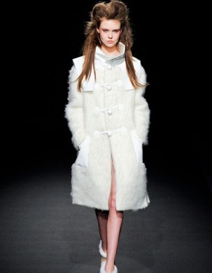 Junko Shimada белое меховое пальто с мехом