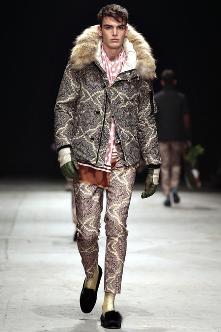 Andrea Pompilio осень 2013, мужские осенние куртки с широкими меховыми воротниками