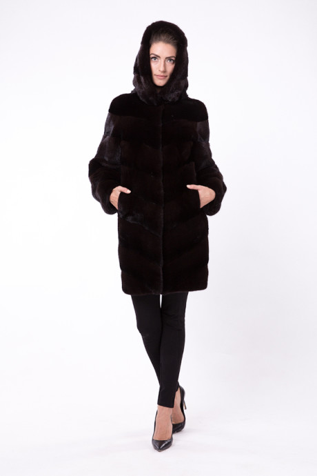 Черное норковое итальянское пальто