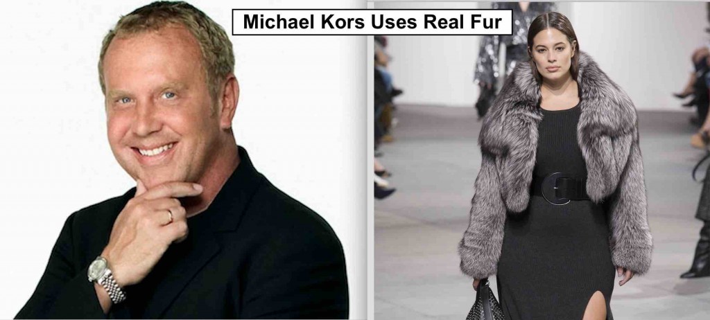 Активисты анти-мехового движения Anti-Fur выступают против модельера Майкла Корса и его шуб