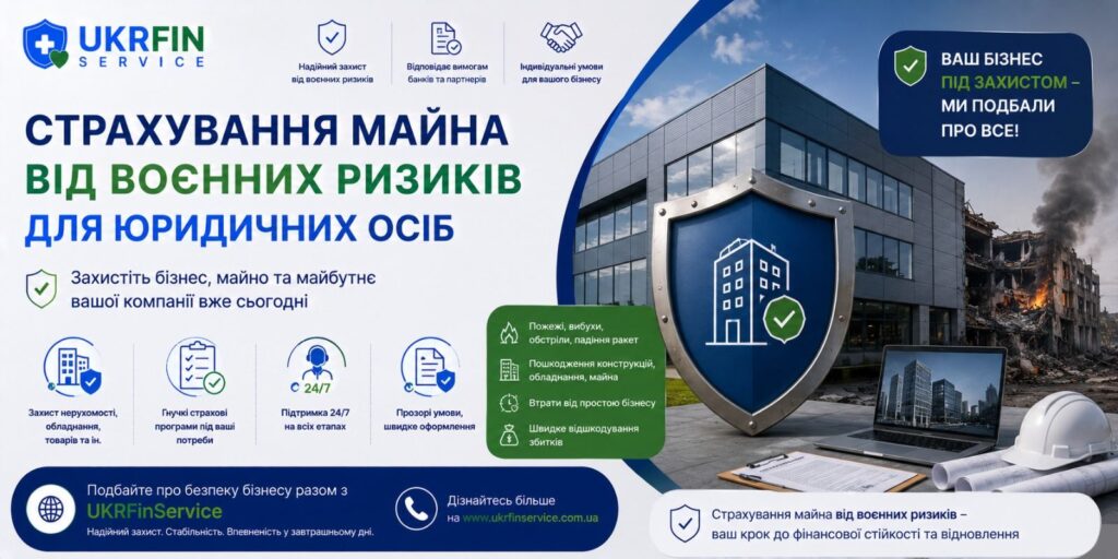 Страхування майна від воєнних ризиків для юридичних осіб — хутряних салонів, ательє, магазинів, фабрик та заводів